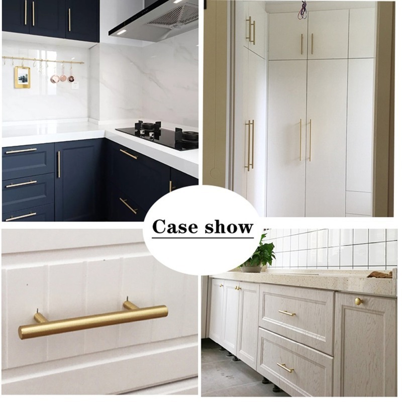 Modern Gold Brushed ตรงตู้จับล - Furniture Hardware Gold บทวิจารณ์และราคา